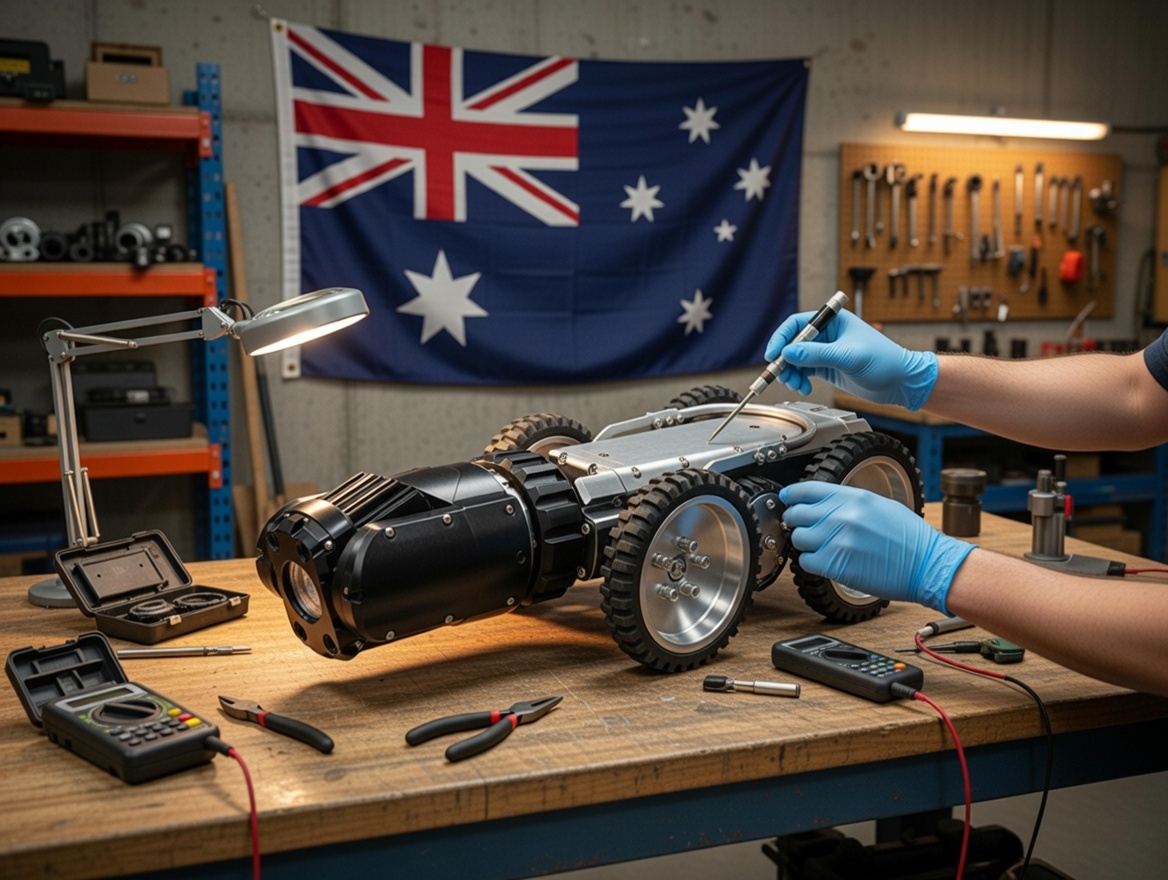 Brisbane workshop repairing PipeScope crawler system